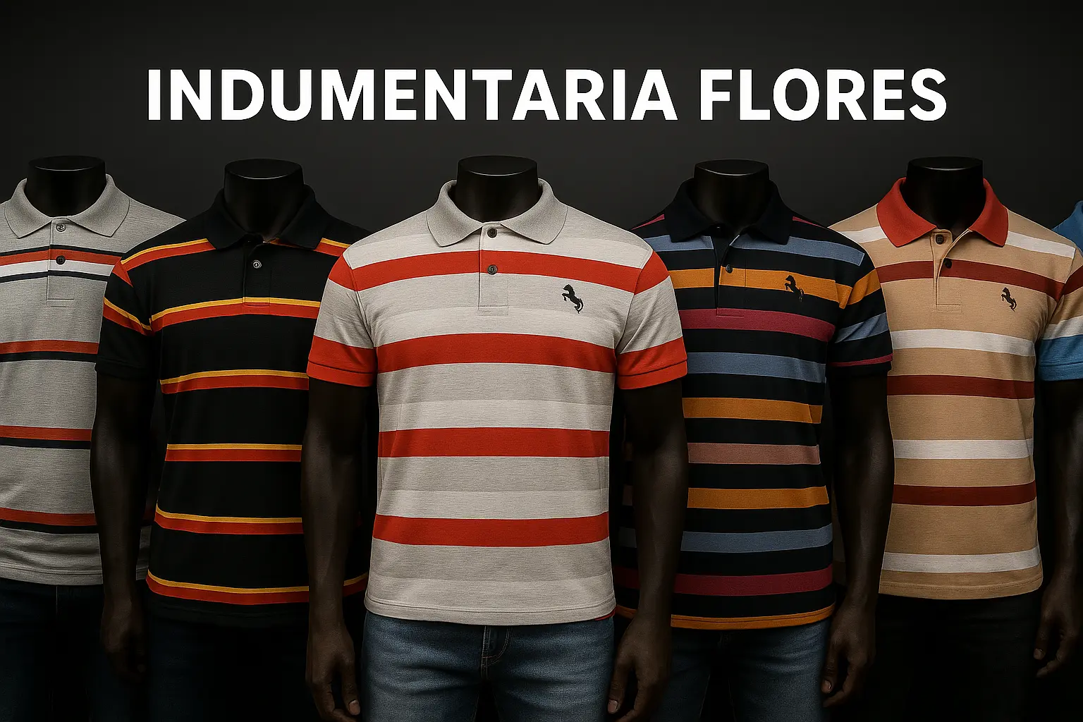 Conjunto de chombas ralladas de adulto.